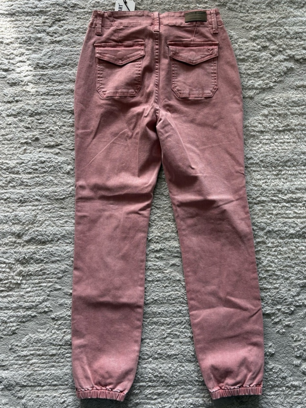 NWT Velvet Heart Ash Pink Utility Joggers Flap Pockets Size 27 - Picture 2 of 6